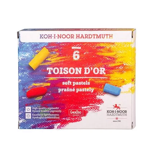 Porpasztell-kréta, puha, KOH-I-NOOR "Toison 8511/6", 6 különböző szín