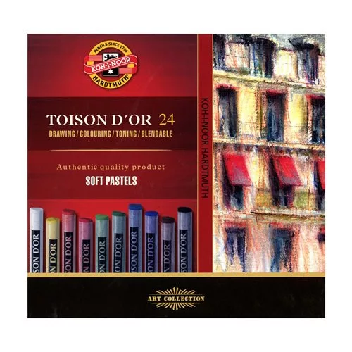 Porpasztell-kréta, puha, KOH-I-NOOR "Toison 8514/24", 24 különböző szín