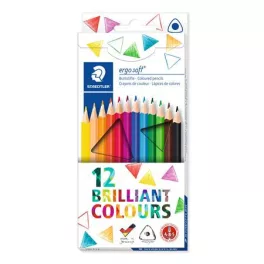   Színes ceruza készlet, háromszögletű, STAEDTLER "Ergo Soft 157", 12 különböző szín