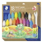 Zsírkréta, jumbo, hatszögletű, STAEDTLER "Noris Junior 224", 18 különböző szín