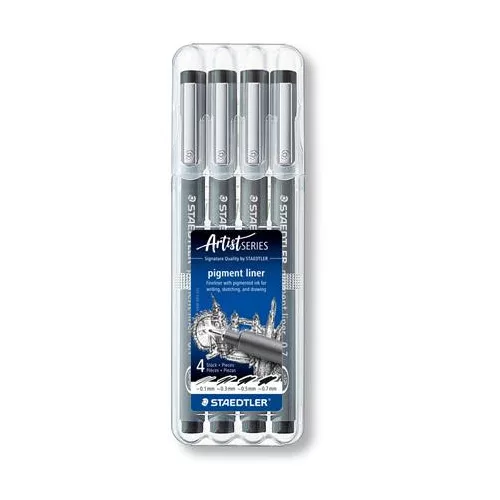 Tusfilc készlet, STAEDTLER "Pigment Liner 308", fekete