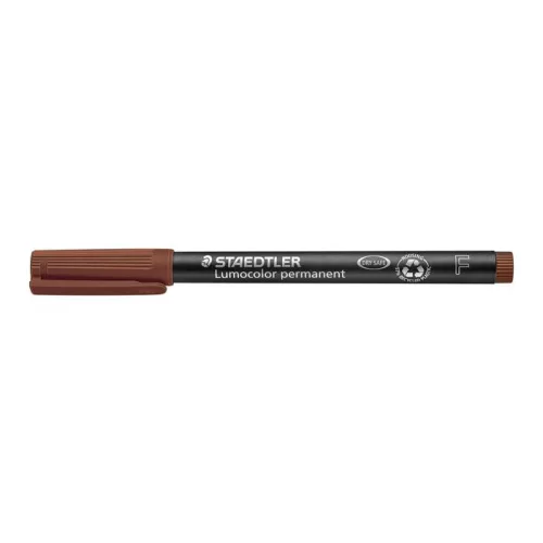 Alkoholos marker, OHP, 0,6 mm, STAEDTLER "Lumocolor® 318 F", barna