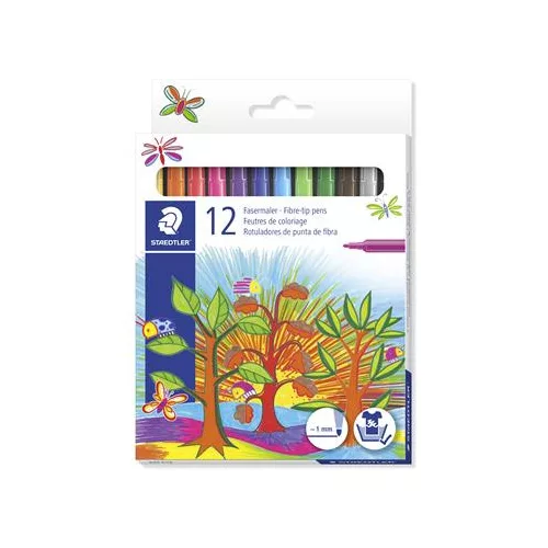 Filctoll készlet, 1 mm, STAEDTLER "325", 12 különböző szín