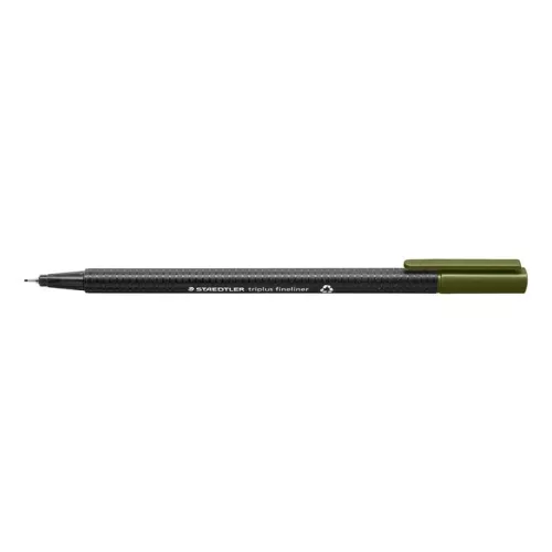 Tűfilc, 0,3 mm, STAEDTLER "Triplus 334", olivazöld