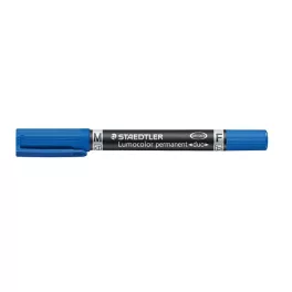   Alkoholos marker, 0,6/1,5 mm, kúpos, kétvégű, STAEDTLER "Lumocolor® duo 348", kék