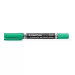 Alkoholos marker, 0,6/1,5 mm, kúpos, kétvégű, STAEDTLER "Lumocolor® duo 348", zöld