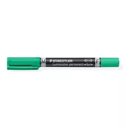   Alkoholos marker, 0,6/1,5 mm, kúpos, kétvégű, STAEDTLER "Lumocolor® duo 348", zöld
