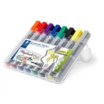 Flipchart marker vegyes készlet, 2/2-5 mm, STAEDTLER "Lumocolor® 356", 8 különböző szín