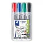 Flipchart marker, 2 mm, kúpos, STAEDTLER "Lumocolor 356", 4 különböző szín