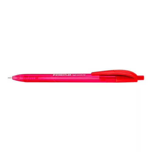 Golyóstoll, 1 mm, nyomógombos, STAEDTLER "Ball 423 M", piros