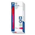Golyóstoll, 1 mm, nyomógombos, STAEDTLER "Ball 423 M", piros