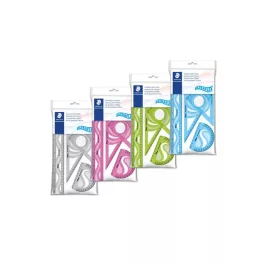   Vonalzókészlet, műanyag, hajlítható, 4 darabos, STAEDTLER "569 PB", vegyes színek