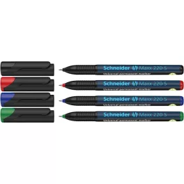   Alkoholos marker készlet, OHP, 0,4 mm, SCHNEIDER "Maxx 220 S", 4 különböző szín
