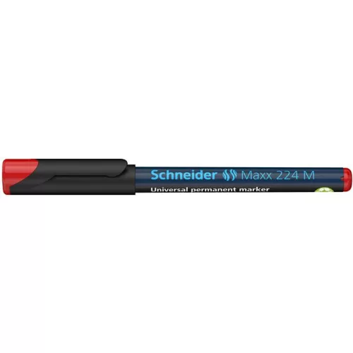 Alkoholos marker, OHP, 1 mm, SCHNEIDER "Maxx 224 M", piros