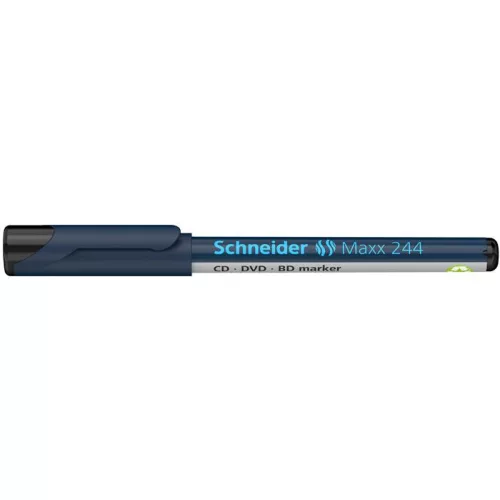 Alkoholos marker, CD/DVD, 0,7 mm, SCHNEIDER "Maxx 244", fekete