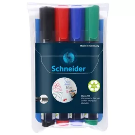   Tábla- és flipchart marker készlet, 2-5 mm, vágott, SCHNEIDER "Maxx 293", 4 különböző szín