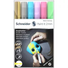   Dekormarker készlet, akril, 2 mm, SCHNEIDER "Paint-It 310", 6 különböző szín