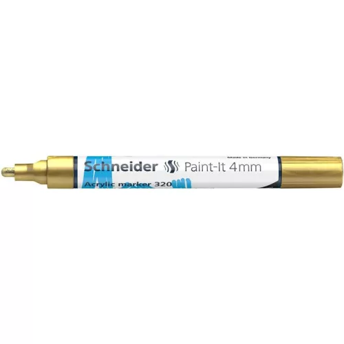 Dekormarker, akril, 4 mm, SCHNEIDER "Paint-It 320", arany