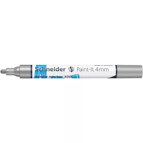 Dekormarker, akril, 4 mm, SCHNEIDER "Paint-It 320", ezüst