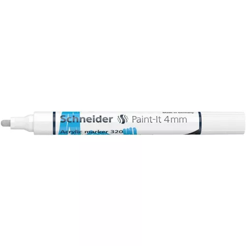 Dekormarker, akril, 4 mm, SCHNEIDER "Paint-It 320", fehér