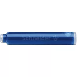 Töltőtoll patron, 6 db, SCHNEIDER, királykék