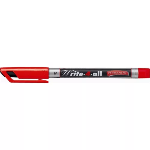 Alkoholos marker, 1 mm, kúpos, STABILO "Write-4-all", piros