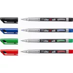 Alkoholos marker, 0,4 mm, kúpos, STABILO "Write-4-all", piros