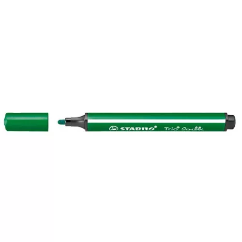 Filctoll, 1,5-2 mm, rugós hegy, STABILO "Trio Scribbi", zöld