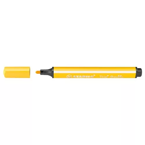 Filctoll, 1,5-2 mm, rugós hegy, STABILO "Trio Scribbi", sárga