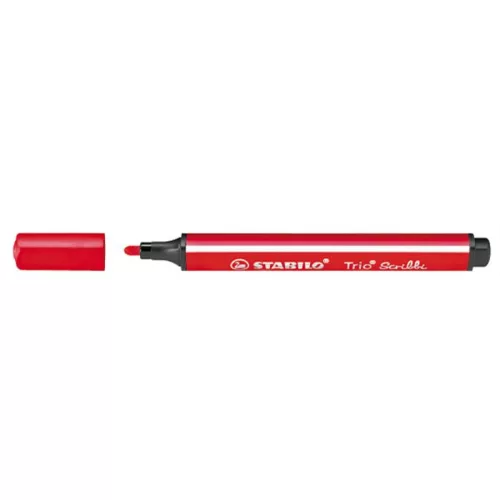 Filctoll, 1,5-2 mm, rugós hegy, STABILO "Trio Scribbi", piros