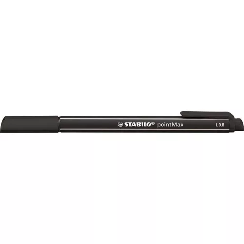 Filctoll, 0,8 mm, STABILO "Point Max", fekete