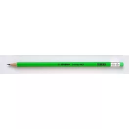   Grafitceruza radírral, HB, hatszögletű, STABILO "Swano Neon", zöld