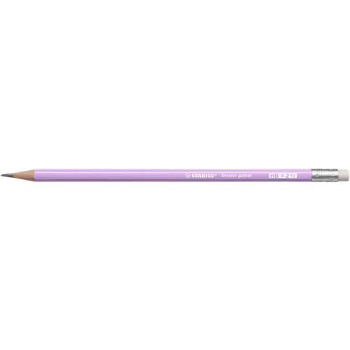 Grafitceruza radírral, HB, hatszögletű, STABILO "Swano Pastel", lila