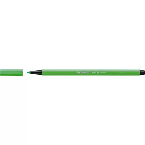 Filctoll, 1 mm, STABILO "Pen 68", neon zöld
