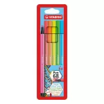 Filctoll készlet, 1 mm, STABILO "Pen 68", 6 neon szín