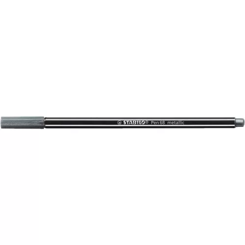 Filctoll, 1,4 mm, STABILO "Pen 68 metallic", ezüst