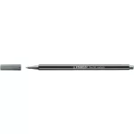 Filctoll, 1,4 mm, STABILO "Pen 68 metallic", ezüst