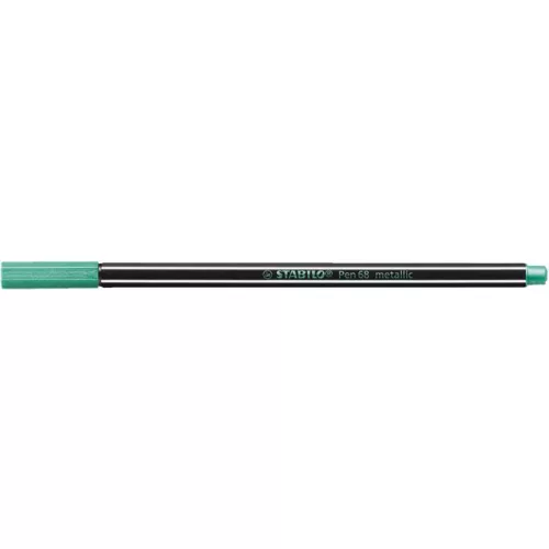 Filctoll, 1,4 mm, STABILO "Pen 68 metallic", metálzöld