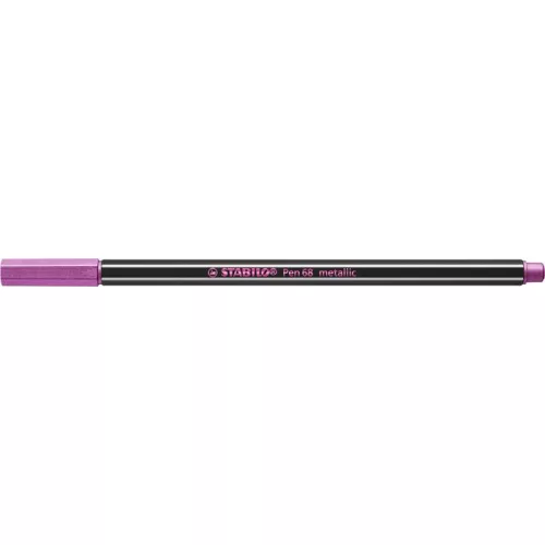 Filctoll, 1,4 mm, STABILO "Pen 68 metallic", metál rózsaszín