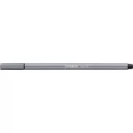 Filctoll, 1 mm, STABILO "Pen 68", sötét szürke