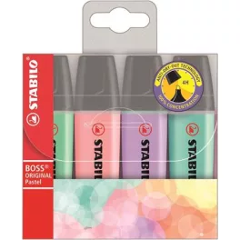   Szövegkiemelő készlet, 2-5 mm, STABILO "BOSS original Pastel2", 4 különböző szín