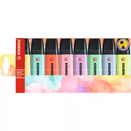   Szövegkiemelő készlet, 2-5 mm, STABILO "BOSS original Pastel", 8 különböző szín