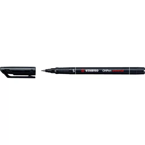 Alkoholos marker, 0,4 mm, STABILO "OHPen S", fekete