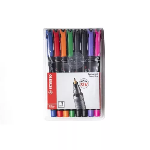 Alkoholos marker készlet, 0,4 mm, STABILO "OHPen S", 8 különböző szín