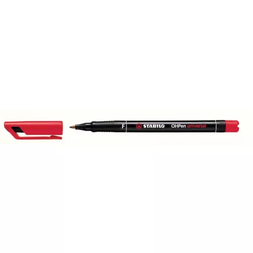 Alkoholos marker, 0,7 mm, STABILO "OHPen F", piros
