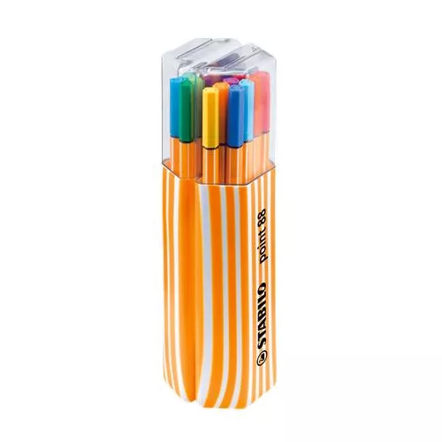 Tűfilc készlet, 0,4 mm, STABILO "Point 88 Twin Pack", 20 különböző szín