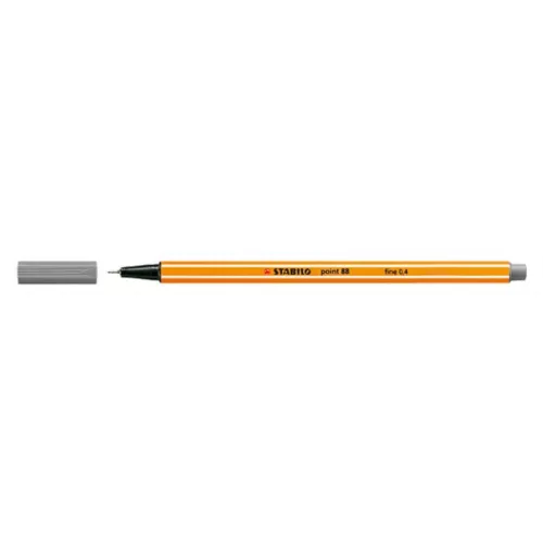 Tűfilc, 0,4 mm, STABILO "Point 88", szürke