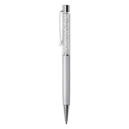   Golyóstoll, krémfehér, felül fehér SWAROVSKI® kristállyal töltve, 14 cm, ART CRYSTELLA®