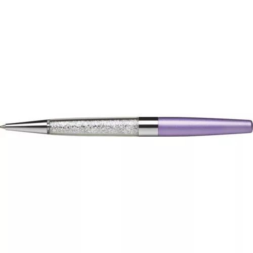 Golyóstoll, világoslila, alul fehér SWAROVSKI® kristállyal töltve, 14cm, ART CRYSTELLA®