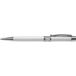 Golyóstoll, fehér, középen fehér SWAROVSKI® kristállyal töltve, 14cm, ART CRYSTELLA®